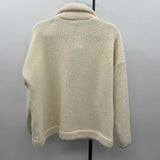 J Crew Women's Size L Ivory Sherpa Sweatshirt
