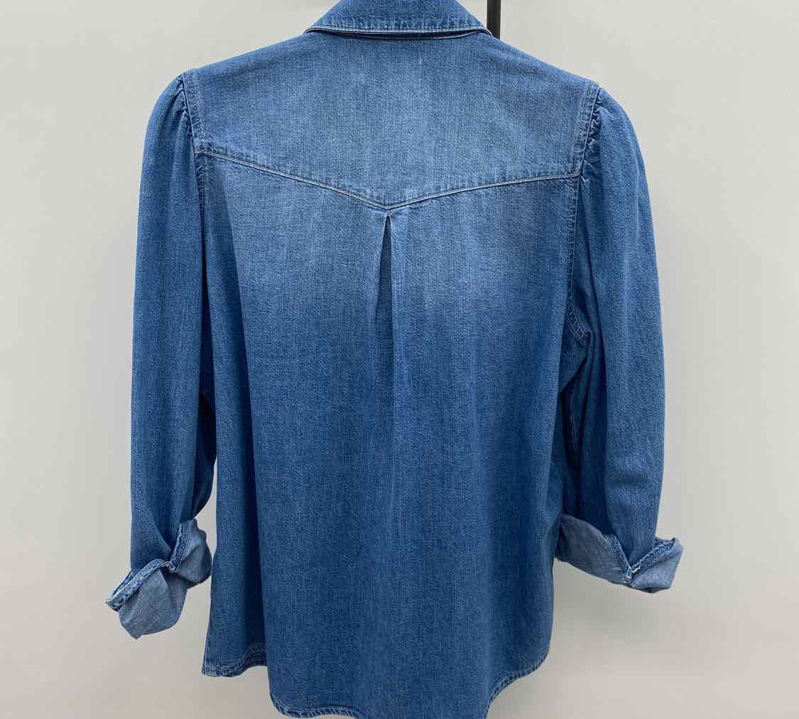 Rails Women's Size M Blue Solid Long Sleeve Shirt