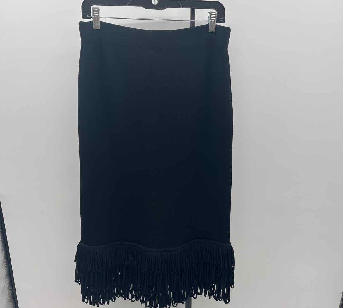 White House Black Market Women's Size 14 Black Fringe Skirt