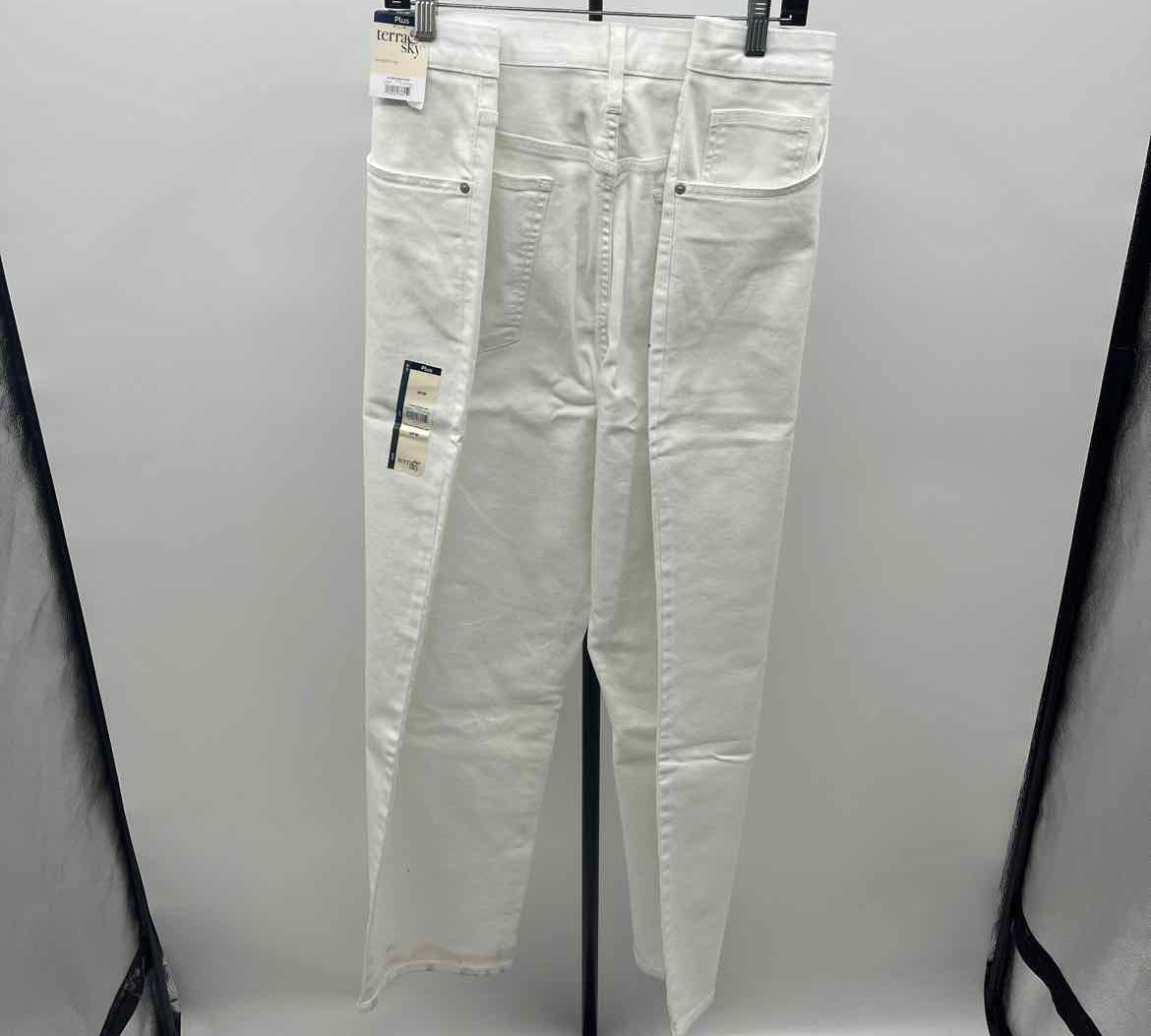 terra & sky Women's Size 26W White Solid Jeans