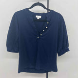 Cece Women's Size M Navy Eyelet Short Sleeve Shirt