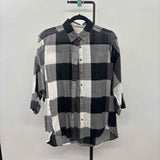 Loft Women's Size M Black Checkered Long Sleeve Shirt