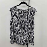 Calvin Klein Women's Size 1X Black Abstract Sleeveless Shirt