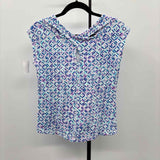Talbots Women's Size XS Blue Diamond Short Sleeve Shirt