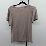 Gap Women's Size L Tan Ribbed Short Sleeve Shirt