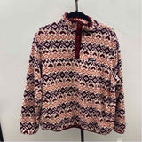 Lands End Women's Size L Wine Fair Isle Long Sleeve Shirt