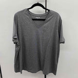 Lands End Women's Size 2X Charcoal Heathered Short Sleeve Shirt