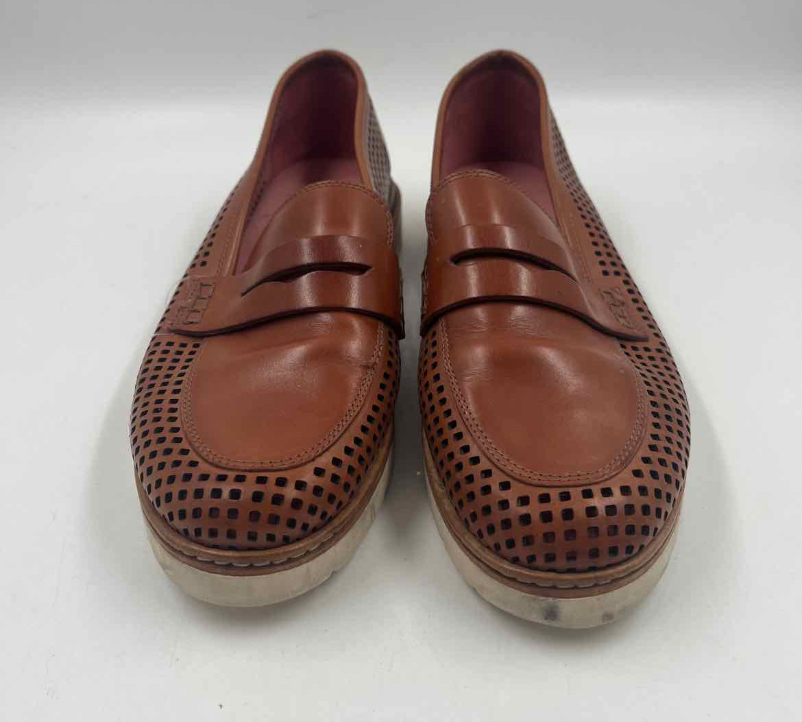 Pas De Rouge Women's Shoe Size 8 Caramel Laser Cut Loafers