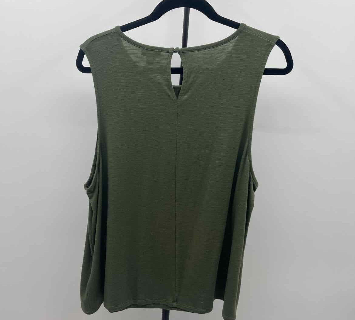 J Crew Women's Size XXL Green Heathered Sleeveless Shirt