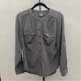 Soho Women's Size M Charcoal Solid Long Sleeve Shirt