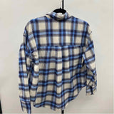 American Eagle Junior's Size XS Blue Plaid Long Sleeve Shirt