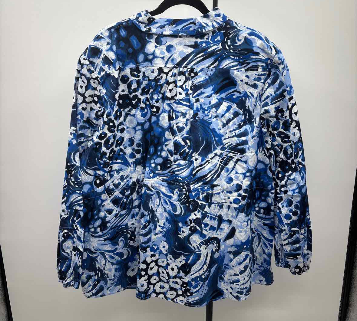 Liz & Me Women's Size 3X Blue Abstract Jacket