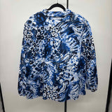 Liz & Me Women's Size 3X Blue Abstract Jacket