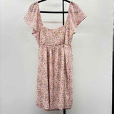 Hem & Thread Women's Size 14 Pink Floral Dress