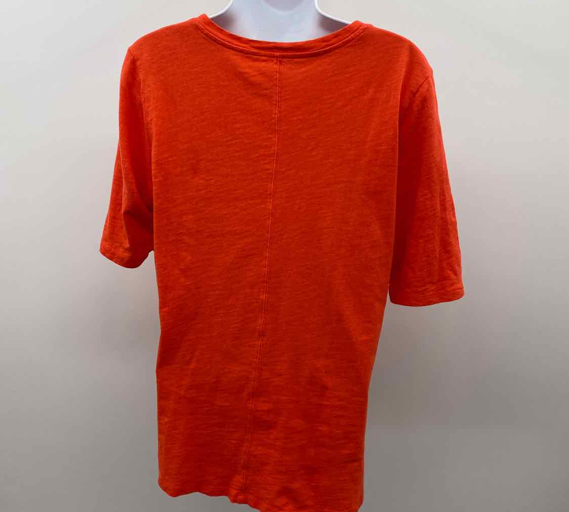 Eileen Fisher Women's Size S Orange Solid Short Sleeve Shirt