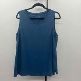 Coldwater Creek Women's Size L Blue Solid Sleeveless Shirt