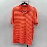 Nike Men's Size M Peach Striped Short Sleeve Shirt