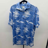Tailor Byrd Men's Size L Blue Abstract Short Sleeve Shirt