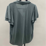 Green Envelope Women's Size XL Green Solid Short Sleeve Shirt