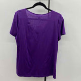 Loft Women's Size XL Purple Solid Short Sleeve Shirt