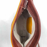 MADE IN ITALY Mustard & Wine Leather Crossbody Purse