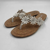 Kate Park Women's Shoe Size 6.5 White Floral Sandals