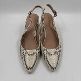 27 Edit Women's Shoe Size 7 Ivory Snakeskin Slingbacks