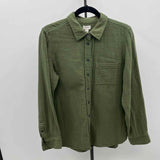 J Crew Women's Size M Green Textured Long Sleeve Shirt
