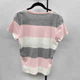Tommy Hilfiger Women's Size XL Pink Stripe Short Sleeve Shirt