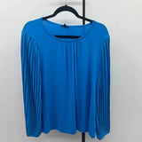 Talbots Women's Size M Blue Solid Long Sleeve Shirt