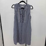 crown & ivy Women's Size 12 Navy Checkered Dress