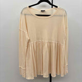 Blank Page Women's S Cream Solid Long Sleeve Shirt