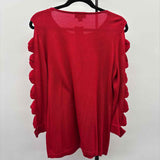 Cece Women's Size L Red Solid Long Sleeve Shirt