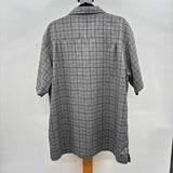 Haggar Men's Size XL Charcoal Polyester Plaid Short Sleeve Shirt