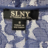 SLNY Women's Size 8 Blue Lace Gown/Evening Wear