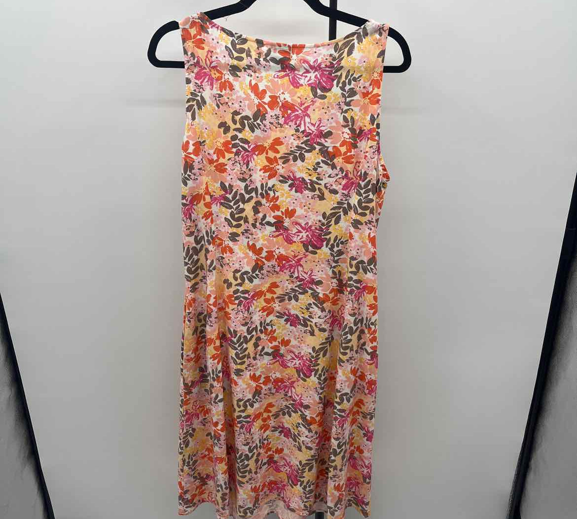 JJill Women's Size 14 Peach Floral Dress