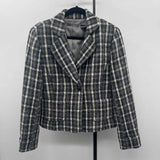 Liz Claiborne Women's Size L Gray Plaid Jacket