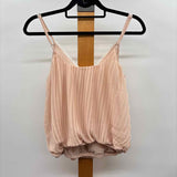 Anthropologie Women's Size XS Blush Pleated Sleeveless Shirt