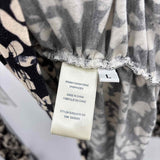 Bella Dahl Women's Size L Black Floral Long Sleeve Shirt