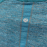 Lululemon Junior's Size M Turquoise Stripe Long Sleeve Shirt