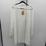 Tropical Escape Women's Size 2X White Beaded Tunic