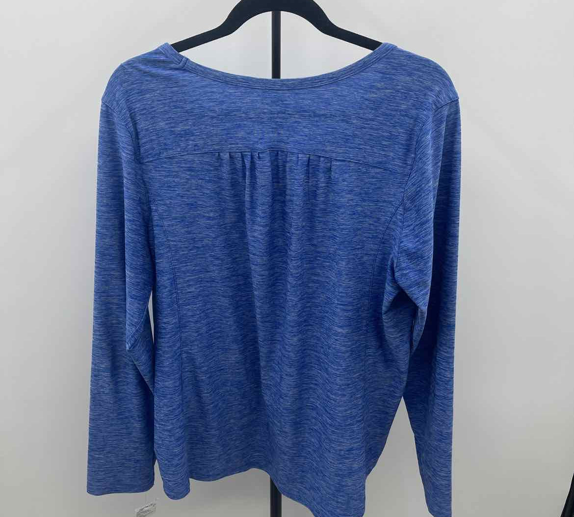 Duluth Trading Co. Women's Size L Royal Blue Heathered Long Sleeve Shirt