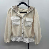 Hem & Thread Women's Size M Ivory Plush Jacket