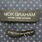 Nick Graham Men's Size M Navy dots Long Sleeve Shirt