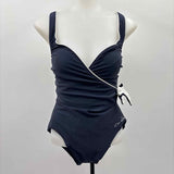 Oscar De La Renta Women's Size 12 Navy Solid Swimsuit