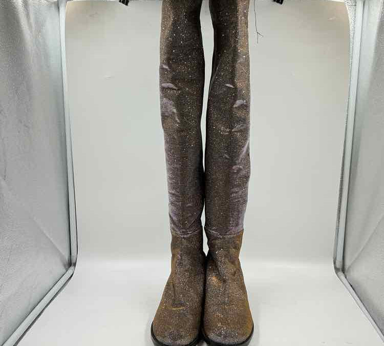 Stuart Wietzman Women's Shoe Size 8 Black Shimmer Boots