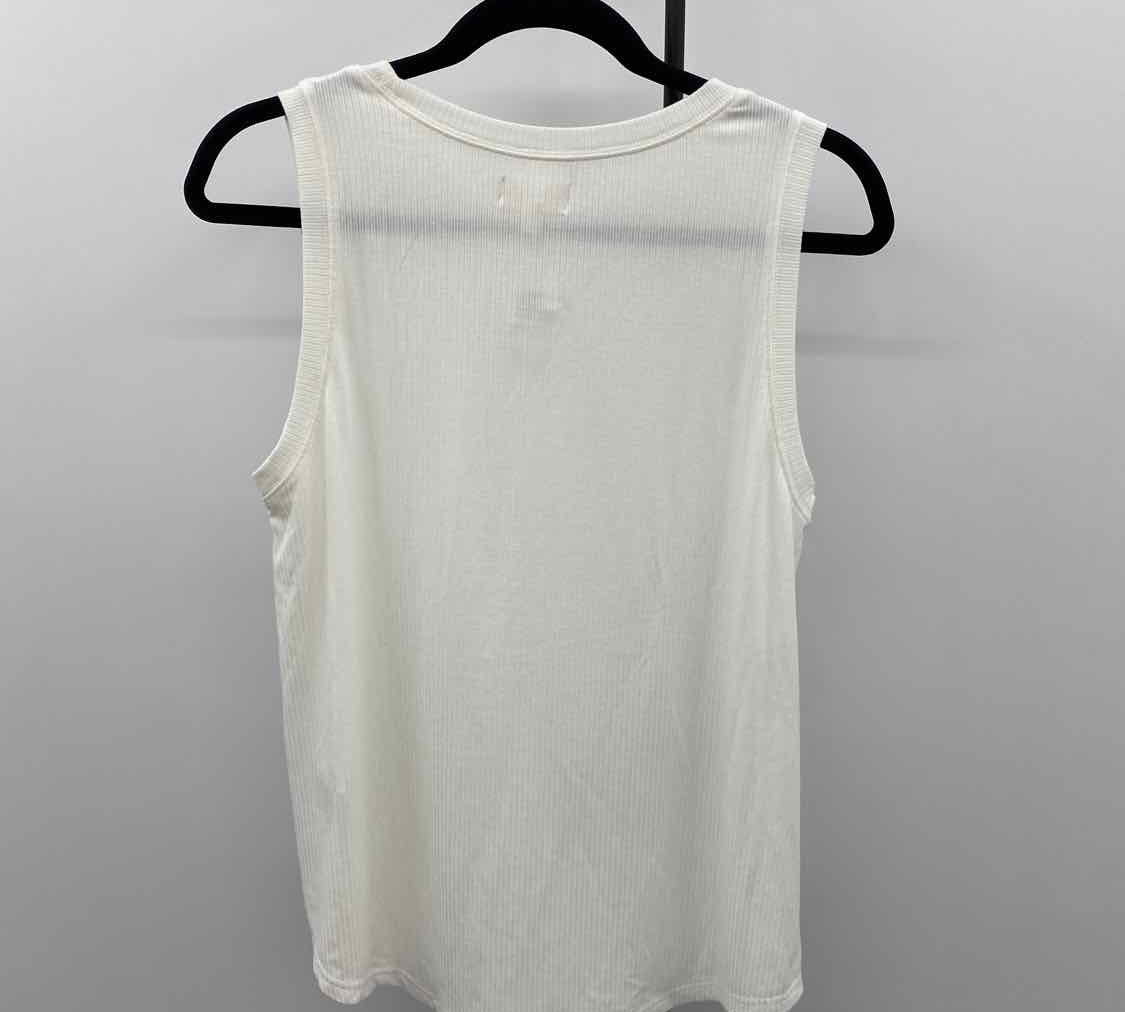 Thread & Supply Women's Size L White Ribbed Sleeveless Shirt