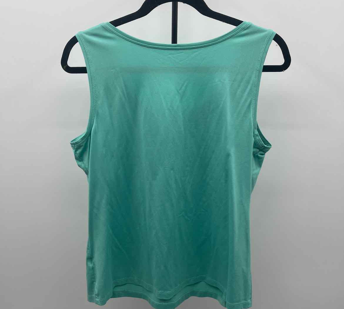 212 Women's Size M Green Solid Sleeveless Shirt