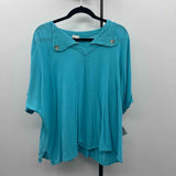 Oh My Gauze Women's Size One Size Aqua Textured Short Sleeve Shirt