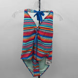 Heat Women's Size L Multi-Color Stripe Swimsuit - 1 Piece